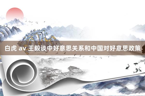 白虎 av 王毅谈中好意思关系和中国对好意思政策