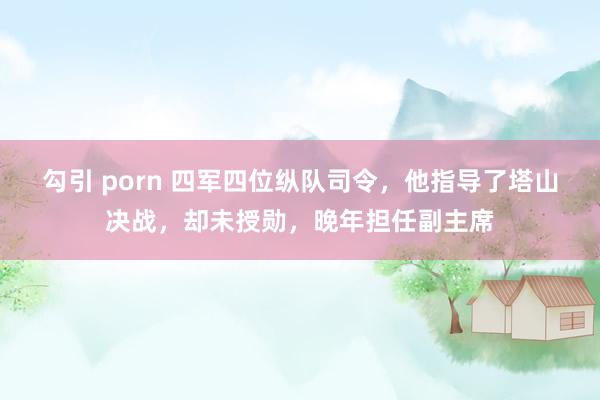 勾引 porn 四军四位纵队司令，他指导了塔山决战，却未授勋，晚年担任副主席