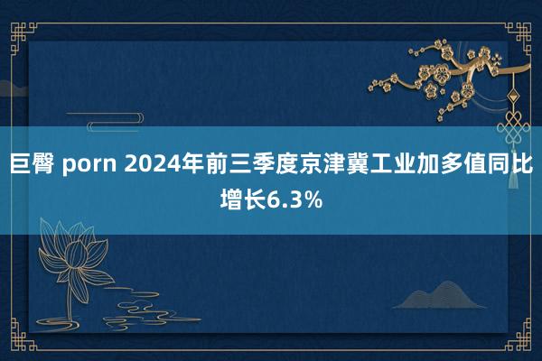 巨臀 porn 2024年前三季度京津冀工业加多值同比增长6.3%