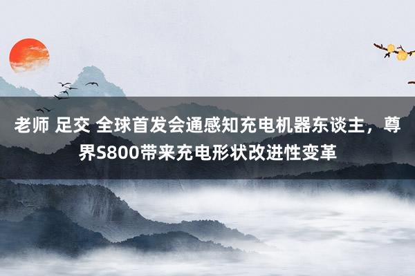 老师 足交 全球首发会通感知充电机器东谈主，尊界S800带来充电形状改进性变革