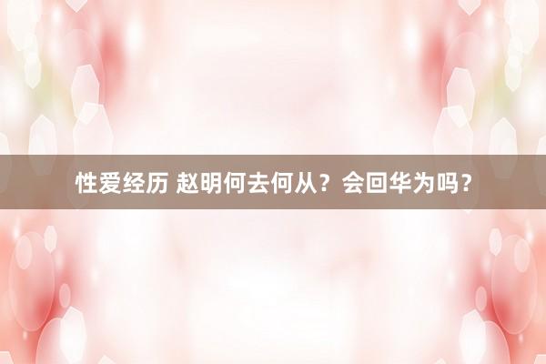性爱经历 赵明何去何从？会回华为吗？