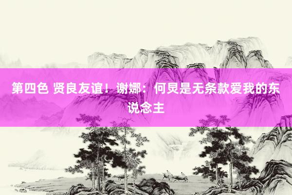 第四色 贤良友谊！谢娜：何炅是无条款爱我的东说念主