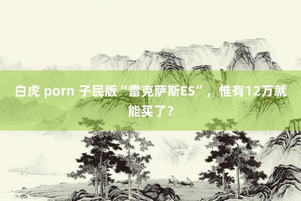 白虎 porn 子民版“雷克萨斯ES”，惟有12万就能买了？