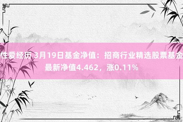 性爱经历 3月19日基金净值：招商行业精选股票基金最新净值4.462，涨0.11%