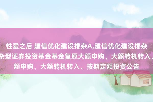 性爱之后 建信优化建设搀杂A，建信优化建设搀杂C: 建信优化建设搀杂型证券投资基金基金复原大额申购、大额转机转入、按期定额投资公告