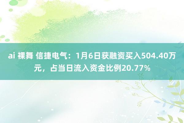 ai 裸舞 信捷电气：1月6日获融资买入504.40万元，占当日流入资金比例20.77%