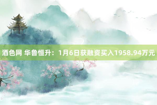 酒色网 华鲁恒升：1月6日获融资买入1958.94万元