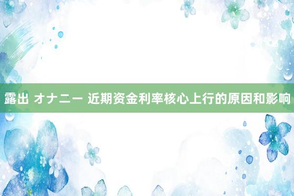 露出 オナニー 近期资金利率核心上行的原因和影响