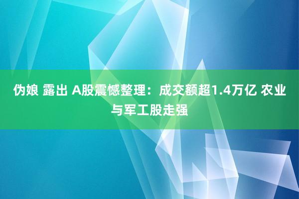 伪娘 露出 A股震憾整理：成交额超1.4万亿 农业与军工股走强