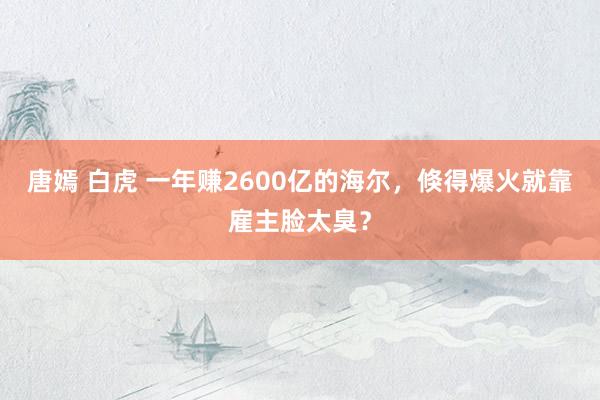 唐嫣 白虎 一年赚2600亿的海尔，倏得爆火就靠雇主脸太臭？