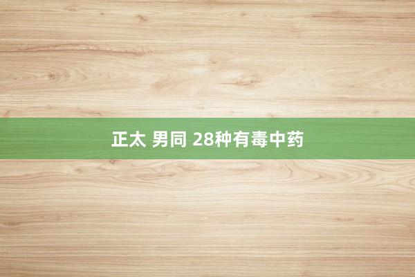 正太 男同 28种有毒中药