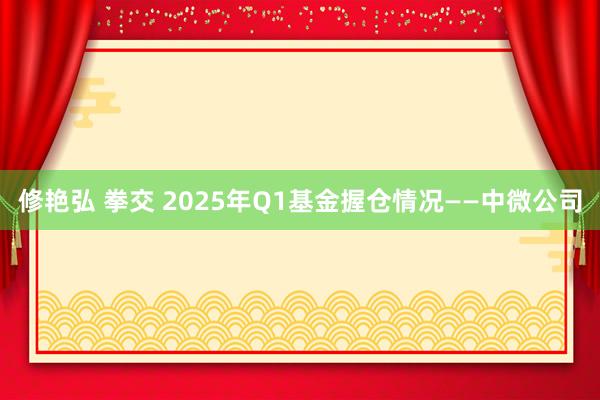 修艳弘 拳交 2025年Q1基金握仓情况——中微公司
