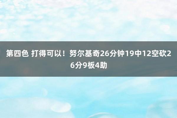 第四色 打得可以！努尔基奇26分钟19中12空砍26分9板4助