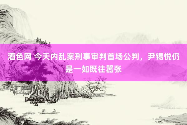 酒色网 今天内乱案刑事审判首场公判，尹锡悦仍是一如既往嚣张