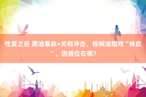 性爱之后 原油暴跌+关税冲击，棕榈油短线“掉血”，因循位在哪？