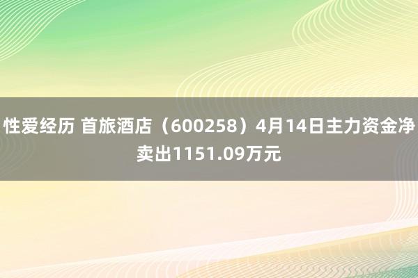 性爱经历 首旅酒店（600258）4月14日主力资金净卖出1151.09万元