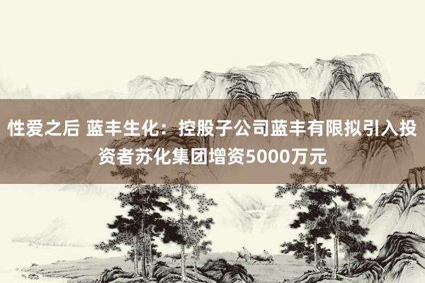 性爱之后 蓝丰生化：控股子公司蓝丰有限拟引入投资者苏化集团增资5000万元