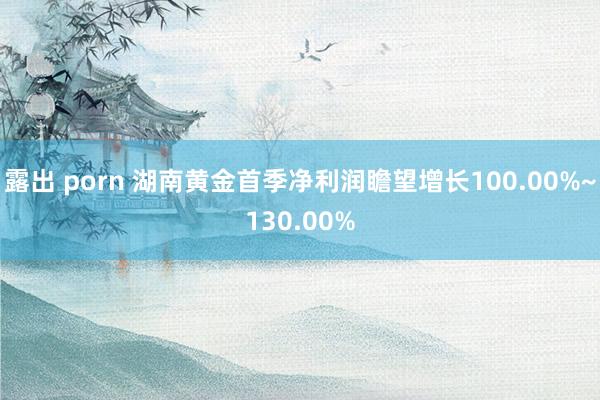 露出 porn 湖南黄金首季净利润瞻望增长100.00%~130.00%