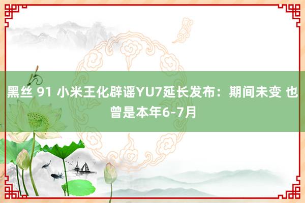 黑丝 91 小米王化辟谣YU7延长发布：期间未变 也曾是本年6-7月