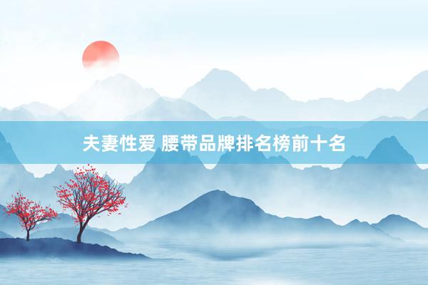 夫妻性爱 腰带品牌排名榜前十名